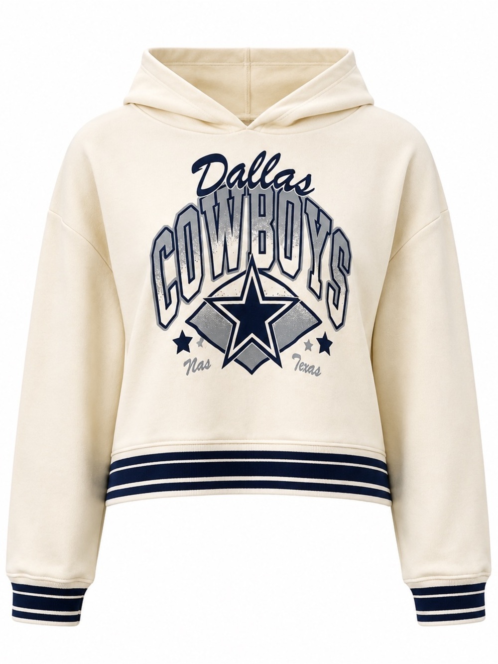 Champion Dallas Cowboys Cropped Hoodie Women’s M XL Cream Sweatshirt